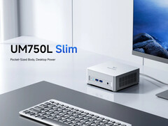 The Minisforum UM750L Slim comes in a single silver colour option with a contrasting power button. (Image source: Minisforum)