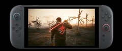 A depiction of the Nintendo Switch 2 playing Cyberpunk 2077 (image source: CD Projekt Red)
