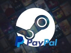 Steam backdrop with PayPal logo is shown (Image source: Steam, PayPal with edits)