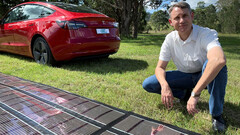 This Tesla is off on a 9,380-mile road trip powered by solar panels (image: Charge Australia)