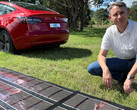 This Tesla is off on a 9,380-mile road trip powered by solar panels (image: Charge Australia)