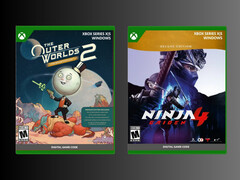 The Outer Worlds 2 and Ninja Gaiden 4 Xbox retail boxes are shown (Image source: PNP Games)