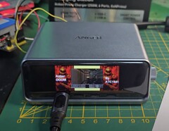 The Anker Prime fast charger runs Doom pretty well, which is hardly a surprise. (Image source: Aaron Christophel via YouTube)