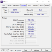 System info: CPU-Z Memory