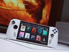 Modded Asus ROG Ally with a 90Wh battery and custom 3D-printed backplate, running SteamOS and showcasing a library of AAA and indie games on its home screen. (Image source: Miner TechTips / YouTube)