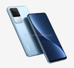 The Redmi K50 has a flat display and matching chassis edges. (Image source: OnLeaks & Bestopedia)