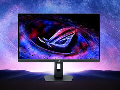 The ROG Strix XG27JCG may make a proper debut at CES 2026. Pictured: A promo picture of the gaming monitor. (Image source: Asus)