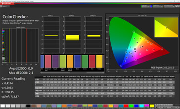 Color accuracy (display mode: Pro, target color space: sRGB)
