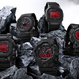 Na zdjęciu wszystkie 5 zegarków z serii Casio Black and Bold Red. (Źródło zdjęcia: Casio)