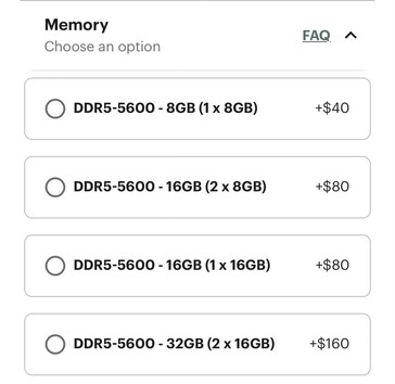 Frameworks memory pricing. (Image source: Vadim Yuryev on X)