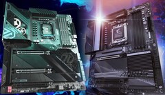 The average selling prices of Intel and AMD mainboards have vastly outstripped surging inflation rates. (Image source: ASRock/Gigabyte - edited)