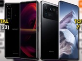 Sony Xperia 1 III vs. Xiaomi Mi 11 Ultra: Snapdragon 888 smartphones put to the speed test. (Image source: Sony/Xiaomi/TechNick - edited)