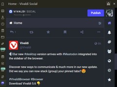 Mastodon panel in Vivaldi 5.6 (Source: Own)