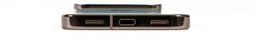Bottom: Loudspeaker, USB 3.2 port, Microphone