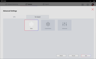 Extreme Performance mode has a submenu for Cooler Booster, Manual, and GPU overclocking