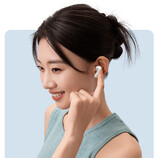 The BP1 wireless earbuds cost around $20 in China. Pictured: a promo picture of the ANC buds. (Image source: Baseus)