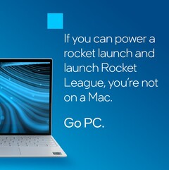 Intel claims Rocket League can't be played on a Mac, even that it can using CrossOver. (Image source: Intel)