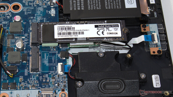 The computer can accommodate two PCIe 4 SSDs