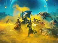 Image showing a team fighting monsters in Helldivers 2. (Image Source: Arrowhead) 