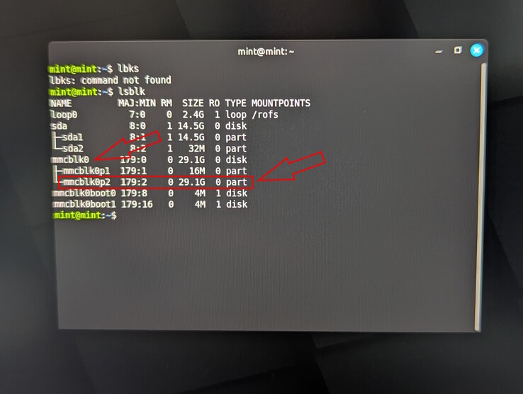 Final check with lsblk showing the expanded partition size (29 GB)