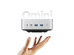 The OminiPlus features the Ryzen 5 7535HS. Pictured: an edited promo picture of the mini PC. (Image source: Orico and Minisforum - edited)