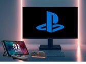 Switch 2 next to PC monitor with PlayStation logo (Image source: Nintendo of America, Sony PlayStation with edits)