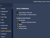 Vivaldi 2.1 Quick Commands settings (Source: Own) 