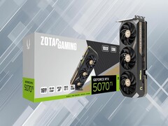 Zotac RTX 5070 Ti GPU is shown (Image source: Zotac with edits)
