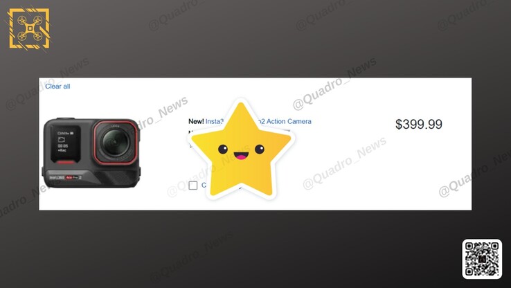 The pricing leak for the Insta360 Ace Pro. (Image source: @Quadro_News via X/Twitter)