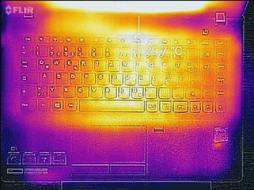 Temperature development upper side (idle)