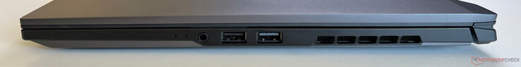 Right: 3.5 mm audio jack, USB 2.0 Type-A, USB 3.2 Gen1 Type-A (5 GBit/s)