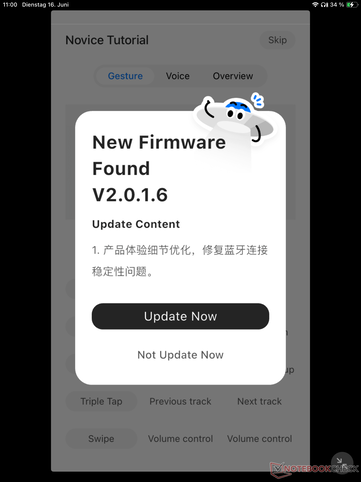 Immediately after connecting, a firmware update is performed in a simple manner.