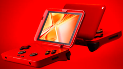 The Retroid Pocket Flip is an upcoming clamshell handheld console. (All images via GoRetroid)