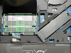 The RAM slots and the two SSD slots...