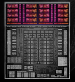 Ryzen AI Max+ 395 illustration, CPU highlighted in red (source: AMD)