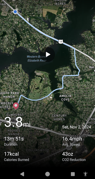 App shows ride time, distance, calories burned, and estimated CO2 emissions saved (Image source: Tenways)