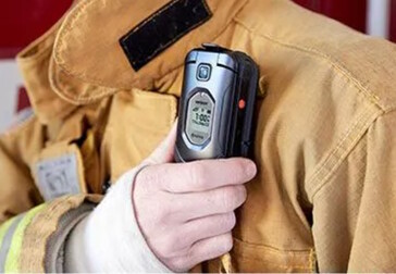 Push-to-Talk (PTT) capability allows workers to communicate quickly with a single button push. (Image source: Kyocera)