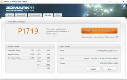 3DMark 11 results on battery