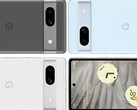 The Pixel 7a in its three alleged launch colours. (Image source: @OnLeaks & MySmartPrice)