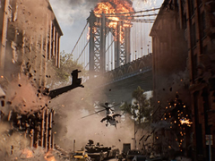 A screengrab of the Battlefield 6 trailer showing the Manhattan bridge in Brooklyn (image source: SteamDB)