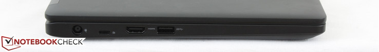Left: AC adapter, USB Type-C (+ DisplayPort support), HDMI, USB 3.0