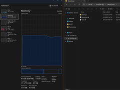 Microsoft's Task Manager with the File Explorer open next to it (image source: Notebookcheck)