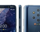 The supposed press render shows off the dramatic camera system of the Nokia 9 PureView smartphone. (Source: 91mobiles)