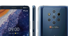 The supposed press render shows off the dramatic camera system of the Nokia 9 PureView smartphone. (Source: 91mobiles)