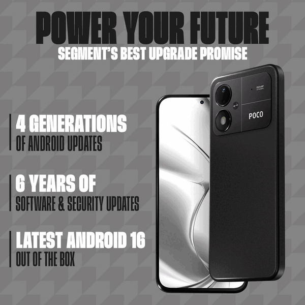 The Poco M8 will receive OS upgrades through to Android 20.