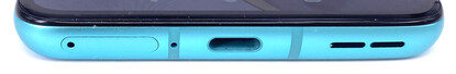 Bottom: SIM slot, microphone, USB-C port, speaker