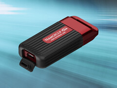 The USB4 portable SSD is available in 1 TB, 2 TB, and 4 TB options. Pictured: a promo image of the storage drive. (Image source: Team Group)