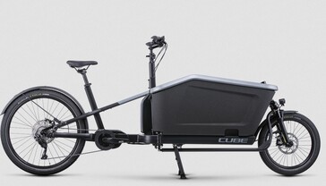 A traditional cargo bike extends the wheelbase to put the load between the wheels ahead of the driver. (Image source: Cube)