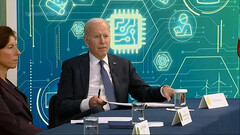 Biden&#039;s crypto executive order briefly sent Bitcoin soaring (image: AP/YouTube)