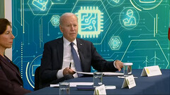 Biden's crypto executive order briefly sent Bitcoin soaring (image: AP/YouTube)